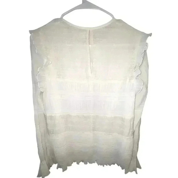 NWOT Velvet by Graham & Spencer Women's Ynez Smocked Long Sleeve Ruffle Blouse - Picture 3 of 6